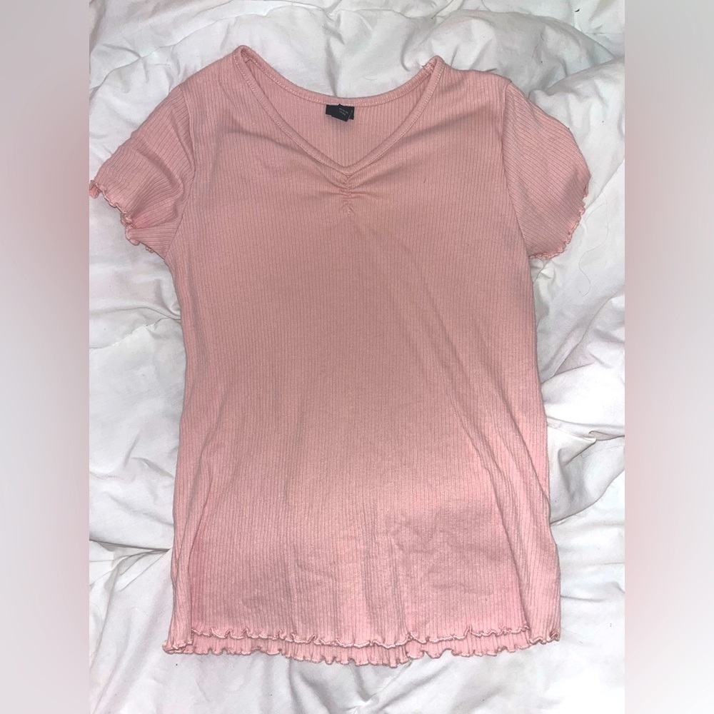 cinched baby pink tee